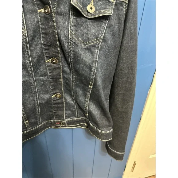 Wrangler Women's Jean Style Jacket Size M Dark Wash Country Western Cowgirl - Picture 7 of 13